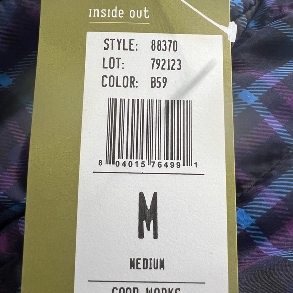 NWT Erin London Puffer Vest Medium Plaid Purple Black Zip Front Adjustable Waist - Picture 11 of 13